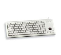 CHERRY G84-4400 TRACKBALL KEYBOARD Clavier filaire miniature, trackball, USB, gris clair, AZERTY - FR, Taille réelle (100 %), Avec fil, USB, AZERTY, G