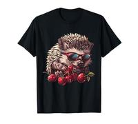 Cherry Hedgehog Lunettes de soleil Animal Art Wildlife Cherry Lover T-Shirt