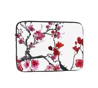 Cherry Japonais Imprimé Fleur de Cerisier Housse pour Ordinateur Portable Mode Léger Sac Ordinateur Portable pour Tablette Ordinateur Portable 10-17 pouces, Noir , 15 inch