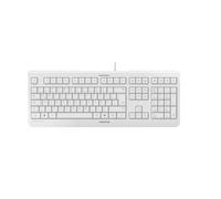 CHERRY KC 1000, Clavier Filaire, Disposition Allemande (QWERTZ), Plug & Play Via Un Port USB, Design Plat, Frappe silencieuse, Blanc grisé