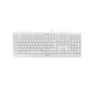 CHERRY KC 1000, clavier filaire, layout belge (AZERTY), Plug & Play via un port USB, design plat, actionnement des touches ultra-silencieux, Blanc grisé