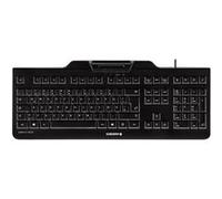 CHERRY KC 1000 SC, Clavier de Sécurité Filaire avec Lecteur de Carte Intégré, Disposition Allemande (QWERTZ), Plug & Play (USB-A), Design Plat, Noir