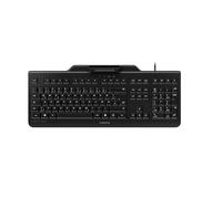 CHERRY KC 1000 SC, Clavier de Sécurité Filaire avec Lecteur de Carte Intégré, Disposition Allemande (QWERTZ), Plug & Play (USB-A), Design Plat, Noir