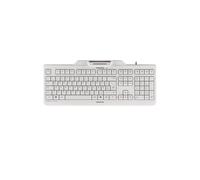 CHERRY KC 1000 SC, Disposition allemande, clavier QWERTZ, clavier de sécurité filaire avec terminal de carte à puce intégré, Ange bleu, Blanc grisé