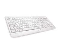 CHERRY KC 1068, Disposition espagnole, clavier QWERTY, désinfectable facilement, clavier filaire étanche, frappe silencieuse, Blanc grisé