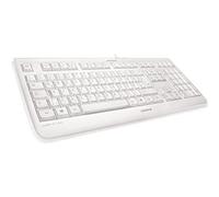 CHERRY KC 1068, Disposition EU, clavier QWERTY, désinfectable facilement, clavier filaire étanche, frappe silencieuse, Blanc grisé