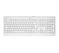 CHERRY KC 1068, Disposition suisse, clavier QWERTZ, désinfectable facilement, clavier filaire étanche, frappe silencieuse, Blanc grisé
