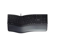 CHERRY KC 4500 ERGO, clavier ergonomique, Disposition française (AZERTY) filaire, repose-poignet rembourré avec mousse à mémoire de forme, clavier incurvé, Noir
