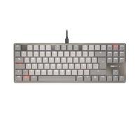 CHERRY KC 500 MX LP TKL, Clavier Mécanique Bas Profil sans Pavé Numérique, Disposition Allemande (QWERTZ), Filaire (USB-A), Interrupteurs MX LP 2.0 Ivory, Gris