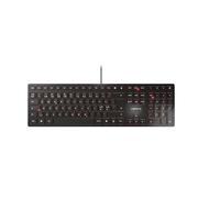 CHERRY KC 6000 SLIM, Clavier au design ultra-plat, Disposition pan-nordique (QWERTY), filaire (port USB-A), Touches silencieuses, Marquage durable, Noir