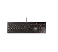 CHERRY KC 6000 SLIM, Clavier au design ultra-plat, Disposition UK (QWERTY), filaire (port USB-A), Touches silencieuses, Marquage durable, Noir