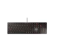 CHERRY KC 6000 SLIM, clavier au design ultra-plat, layout allemand (QWERTZ), filaire (connexion USB-A), silencieux, durable, marquage des touche, noir