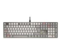 CHERRY KC 500 MX LP, Clavier Mécanique Profil Bas, Disposition Allemande (QWERTZ), Filaire (USB-A), Rétroéclairage Blanc, Interrupteurs MX LP 2.0 Ivory, Gris