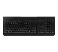 CHERRY KW 3000, Clavier sans fil avec pavé numérique, Disposition EU (QWERTY), Connexion radio 2,4 GHz, Touches silencieuses, Design plat, Alimenté par batterie, Noir