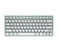 CHERRY KW 7100 MINI BT, Clavier compact multi-appareils avec trois canaux Bluetooth, Disposition EU (QWERTY), Design plat, étui de transport inclus, Agave Green