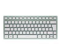 CHERRY Clavier KW 7100 MINI BT – compact 3 canaux Bluetooth, QWERTZ, étui, Agave Green