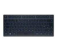 CHERRY KW 7100 MINI BT, Clavier compact multi-appareils avec trois canaux Bluetooth, Disposition UK (QWERTY), Design plat, étui de transport inclus, Slate Blue