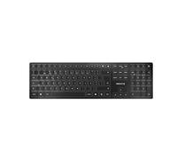 CHERRY KW 9100 Slim, Clavier Design sans Fil, Disposition Portugaise (QWERTY), Bluetooth ou 2,4 GHz au Choix, Touches Plates, Rechargeable, Noir-Gris
