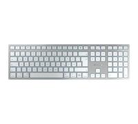 CHERRY KW 9100 SLIM FOR MAC, Clavier sans fil Mac, Disposition allemande (QWERTZ), Connexion Bluetooth ou 24 GHz, Touches plates, Rechargeable, Blanc argenté
