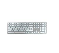 CHERRY KW 9100 Slim for Mac, Clavier sans Fil Mac, Disposition pan-Nordique (QWERTY), Connexion Bluetooth ou 2,4 GHz, Touches Plates, Rechargeable, Blanc argenté