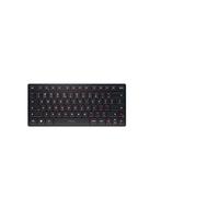 CHERRY KW 9200 Mini, Clavier Compact Multi-Appareils Jusqu’à 4 Appareils, Disposition EU (QWERTY), Bluetooth, 2,4 GHz ou Filaire, Rechargeable, Noir