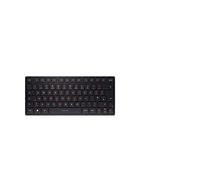 CHERRY KW 9200 Mini, Clavier Compact Multi-Appareils Jusqu’à 4 Appareils, Disposition UK (QWERTY), Bluetooth, 2,4 GHz ou Filaire, Rechargeable, Noir