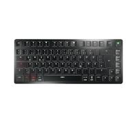 CHERRY KW X ULP 2.0 MINI, Clavier mécanique compact ultra fin, disposition allemande (QWERTZ), pour Windows et Mac, fonction multi-appareils pour jusqu'à 4 appareils, noir
