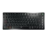 CHERRY KW X ULP 2.0 MINI - Clavier (sacoche) - 75% - compact - rétro-éclairé - sans fil - 2.4 GHz, Bluetooth 5.2, USB - QWERTZ - Allemand - commutateur : profil ultra bas CHERRY MX - noir