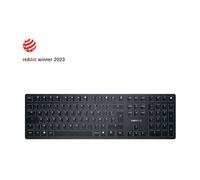 CHERRY KW X ULP - Clavier - rétro-éclairé - sans fil - 2.4 GHz, Bluetooth 5.2, USB - Français - commutateur : profil ultra bas CHERRY MX - noir - emballage sans plastique