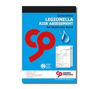 Cherry Legionella Carnet d'évaluation des risques A4 | 50 jeux de doublons | Formes sans carbone | Vérifications de sécurité du système d'eau chaude et froide | Top Copy perforé pour classement |