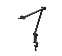 CHERRY MA 3.0 UNI, Bras de microphone universel, avec pince de table (jusqu'à 60 mm), filetage 3/8 pouces (adaptateur de filetage 3/8 à 5/8 pouces inclus), bras articulé stable, Noir
