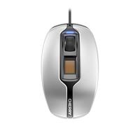 CHERRY MC 4900, souris filaire, connexion par empreinte digitale, lecteur d'empreintes digitales intégré, capteur optique, souris 3 boutons, argent-noir
