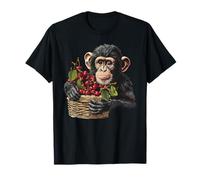 Cherry Monkey Cherry Fruit Animal Art Motif Singe Amoureux T-Shirt