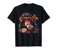 Cherry Monkey Cherry Fruit Monkey Lover Illustration Portrait T-Shirt