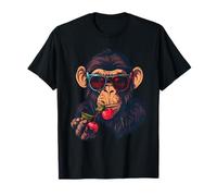 Cherry Monkey Portrait Oeuvre d'art Cherry Fruit Singe Lover T-Shirt