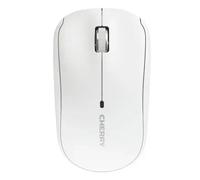 CHERRY MW 2200, souris d’ordinateur portable sans fil, 2,4 GHz, utilisable des deux mains, 1300 dpi, molette de défilement chromée, sac de transport inclus, fonctionne sur piles, blanche