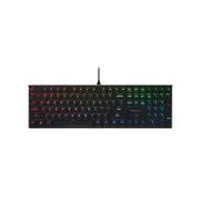 CHERRY MX 10.0N RGB, Clavier de gaming mécanique plat, Disposition US (QWERTY), Filaire, Original CHERRY MX LOW PROFILE RGB SPEED Switches, Noir