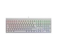 CHERRY MX 2.0S, Clavier de Gaming Mécanique avec Rétro-Éclairage RGB, Disposition Allemande (QWERTZ), Filaire, Conçu en Allemagne, Original MX Red Switches, Blanc