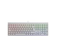 CHERRY MX 2.0S, Clavier de Gaming Mécanique avec Rétro-Éclairage RGB, Disposition Allemande (QWERTZ), Filaire, Conçu en Allemagne, Original MX Red Switches, Blanc