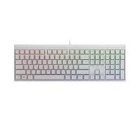CHERRY MX 2.0S, Clavier de Gaming Mécanique avec Rétro-Éclairage RGB, Disposition EU (QWERTY), Filaire, Conçu en Allemagne, Original MX BLUE Switches, Blanc