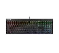 CHERRY MX 2.0S, Clavier de jeu filaire avec éclairage RVB, disposition pannordique (QWERTY), conçu en Allemagne, commutateurs MX RED d'origine, noir
