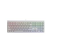 CHERRY MX 2.0S Clavier de jeu filaire avec éclairage RVB, disposition UE (QWERTY), conçu en Allemagne, commutateurs MX Blue d'origine, blanc