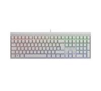 CHERRY MX 2.0S, Clavier de Jeu Mécanique avec Éclairage RGB, Disposition Allemande (QWERTZ), Filaire, Conçu en Allemagne, Commutateurs MX2A Red, Blanc