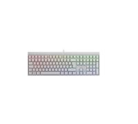 CHERRY MX 2.0S Clavier de jeu filaire avec éclairage RVB Disposition allemande (QWERTZ) Conçu en Allemagne Commutateurs MX Blue d'origine, blanc