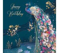 Cherry Orchard Carte d'anniversaire paon avec superbe détails en feuille d'or et enveloppe dorée de la gamme Grace