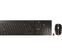 CHERRY DW 9100 SLIM - Ensemble clavier et souris - sans fil - 2.4 GHz, Bluetooth 4.2 - Français - noir/bronze G