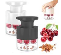 Cherry Pitter Tool Pit Remover, 2025 Upgraded Quickly 7-Hole Cherry Pitter Tool, Upgrade Multi-Function Cherries Pitters, with Splatter Protector, for Making Cherrys Jam (Both)