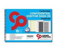 Cherry Printers Lot de 50 carnets à spirale sans carbone NCR confidentiels pour visiteurs