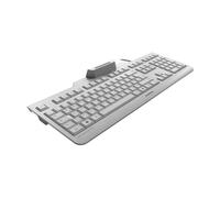 CHERRY Clavier SECURE BOARD 1.0 – USB avec NFC – Suisse – CHERRY LPK – blanc/gris