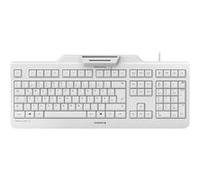 CHERRY Clavier SECURE BOARD 1.0 – USB avec NFC – Suisse – CHERRY LPK – blanc/gris